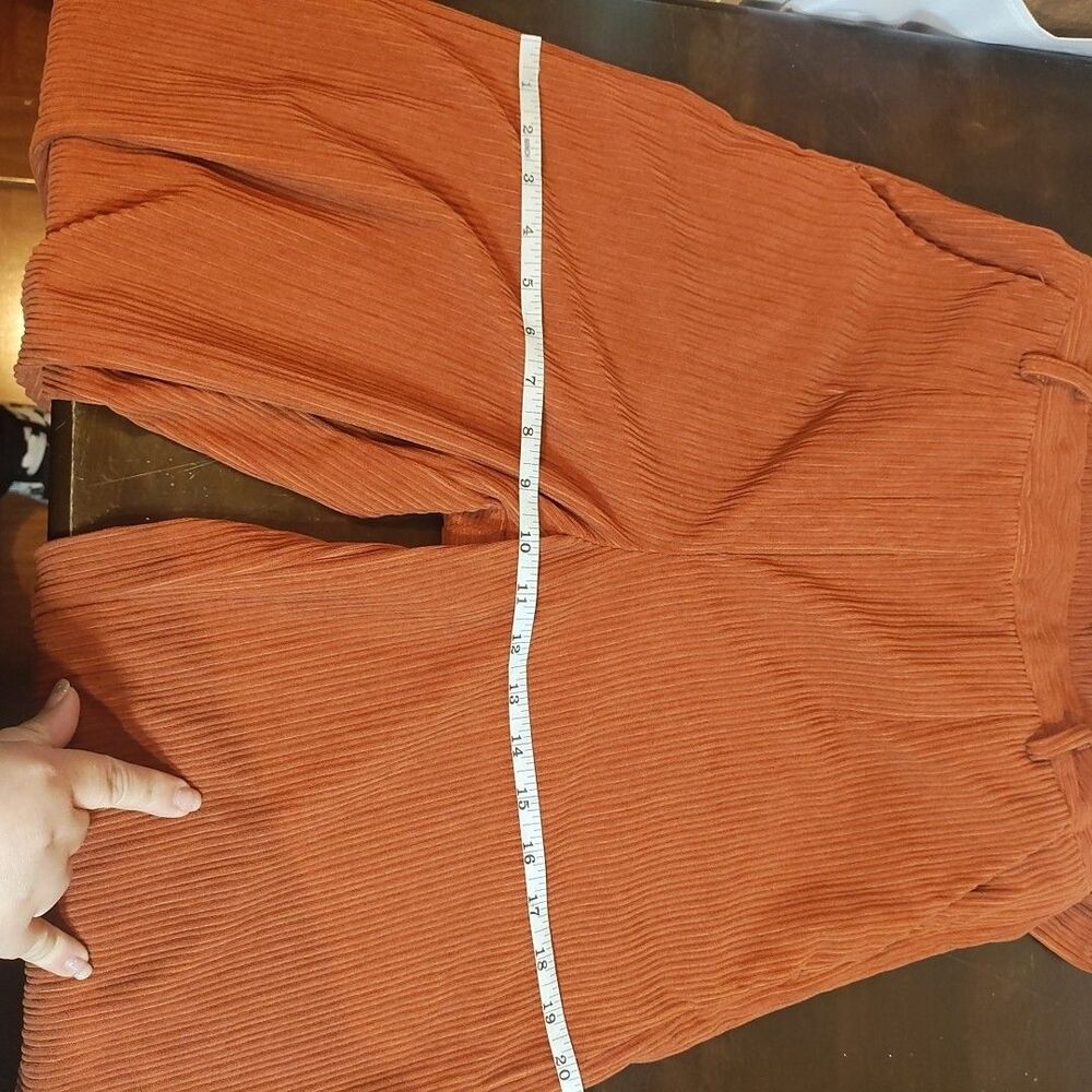 Cider Women's Small Corduroy Rust Brown Wide Leg Overalls Goth Granola Trending - Picture 10 of 11